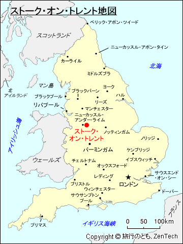 イングランド ストーク・オン・トレント地図