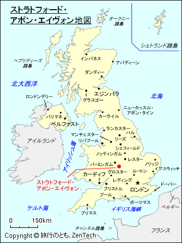 ストラトフォード・アポン・エイヴォン地図