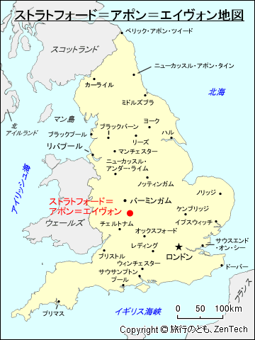 ストラトフォード＝アポン＝エイヴォン地図