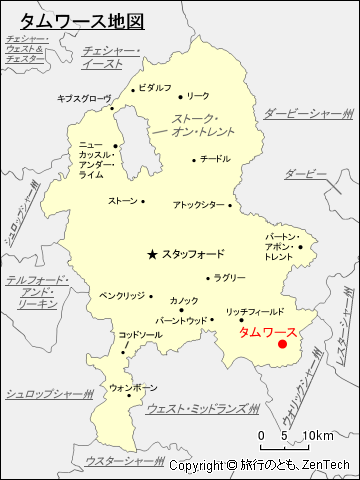 タムワース地図