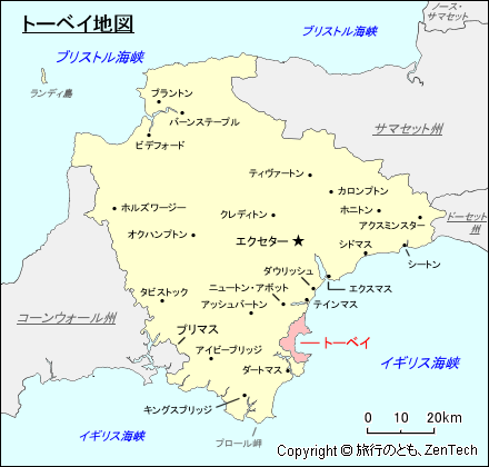 デヴォン州トーベイ地図