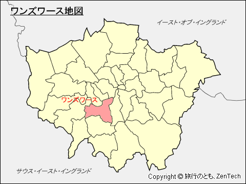 ワンズワース区地図