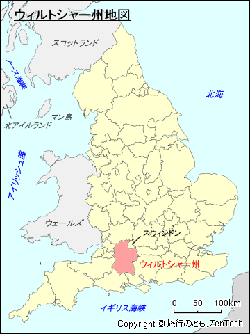 イングランド ウィルトシャー州地図