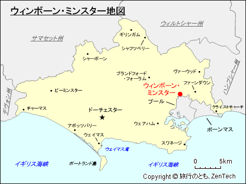 ウィンボーン・ミンスター地図