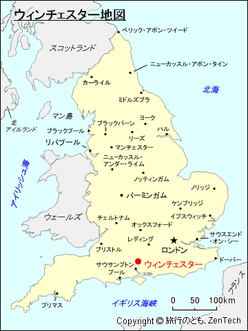 イングランド・ウィンチェスター地図