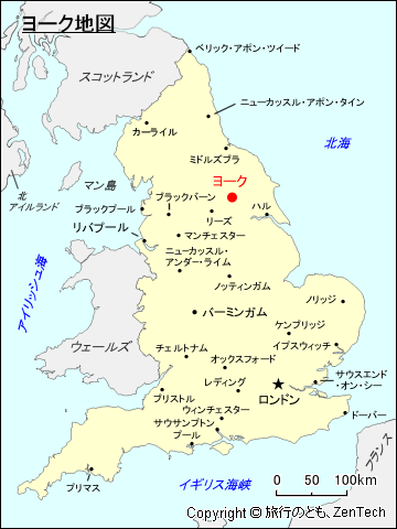 イングランド・ヨーク地図