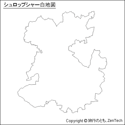 シュロップシャー白地図