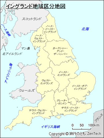 イングランド地域区分地図