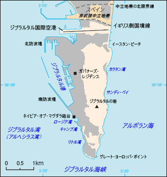 イギリス領ジブラルタル地図