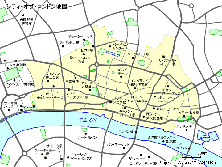 シティ・オブ・ロンドン地図