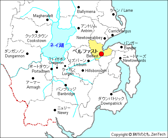 北アイルランド ベルファスト周辺地図 旅行のとも Zentech 北アイルランド ベルファスト周辺地図 旅行のとも Zentech