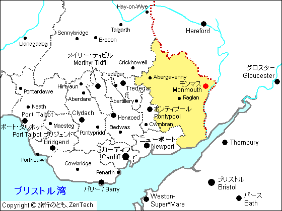 モンマスシャー州地図