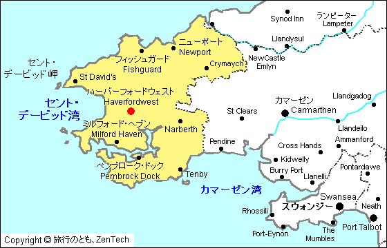 ペンブルックシャー州地図