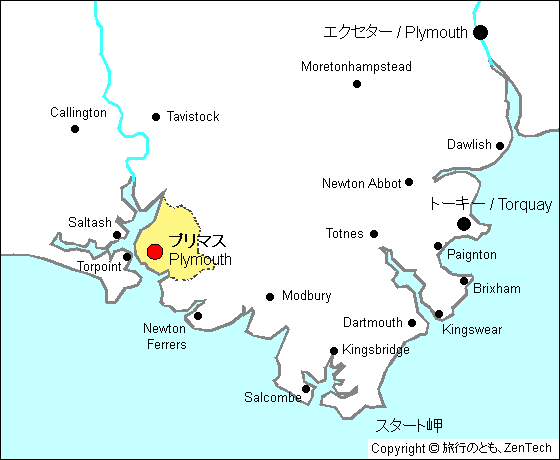 プリマス周辺地図