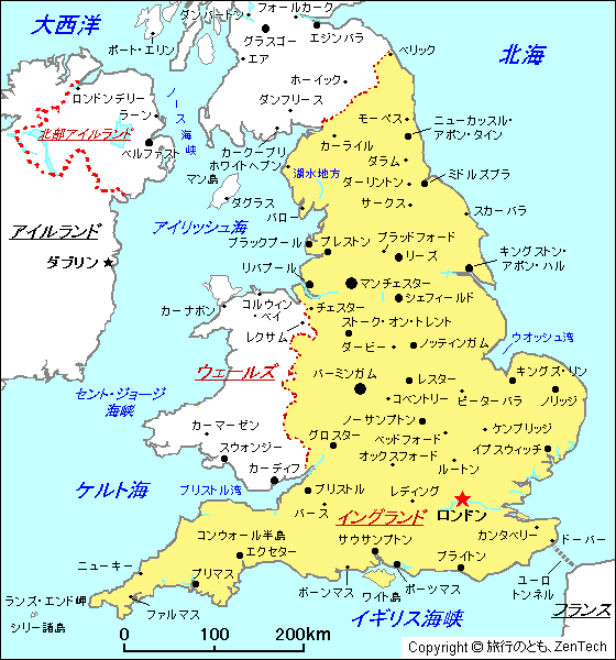 イングランド地図 旅行のとも Zentech