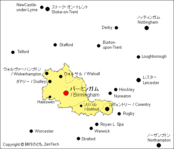 ウェスト ミッドランズ州地図 旅行のとも Zentech