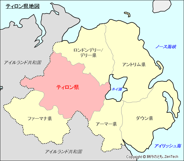 ティロン県地図
