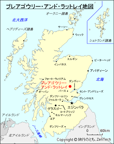 ブレアゴウリー・アンド・ラットレイ地図