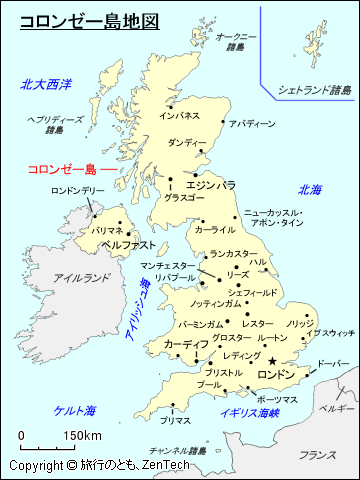 コロンゼー島地図