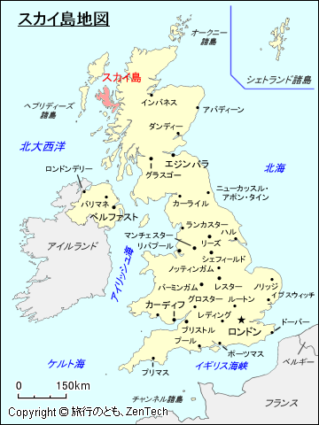 イギリスにおけるスカイ島地図