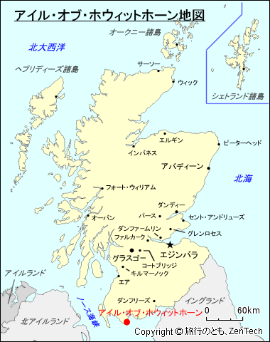 アイル・オブ・ホウィットホーン地図