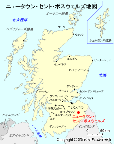 ニュータウン・セント・ボスウェルズ地図