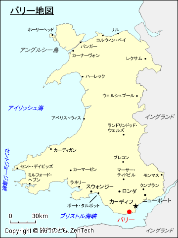 ウェールズ バリー地図