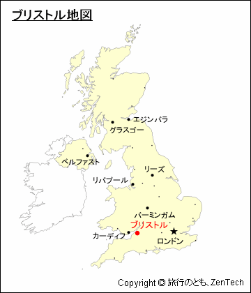 イギリスにおけるブリストル地図
