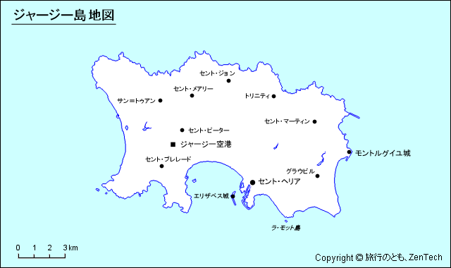 ジャージー島地図 ジャージー島地図