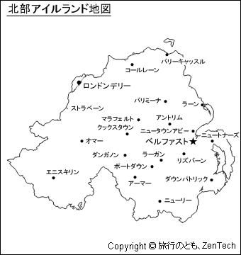 北部アイルランド地図