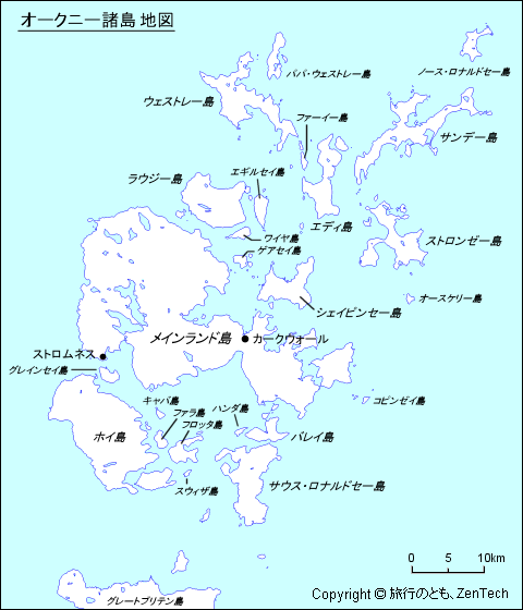 オークニー諸島地図
