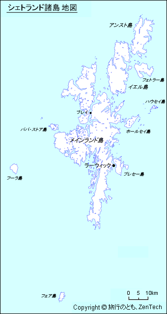 シェトランド諸島地図