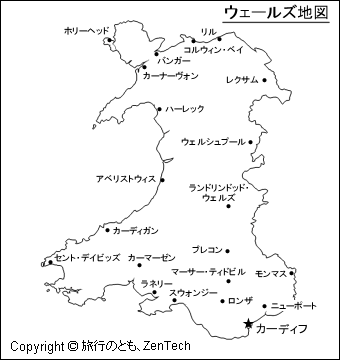 ウェールズ地図