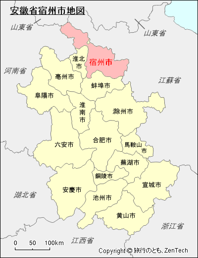 安徽省宿州市地図