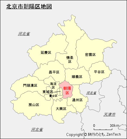 北京市朝陽区地図