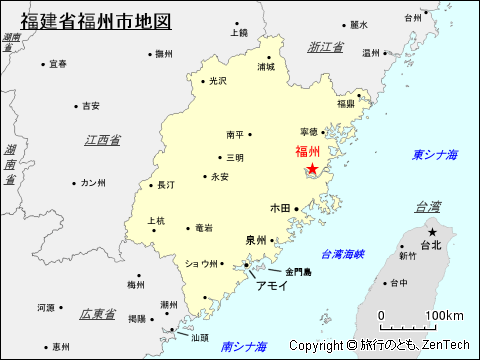福建省福州市地図
