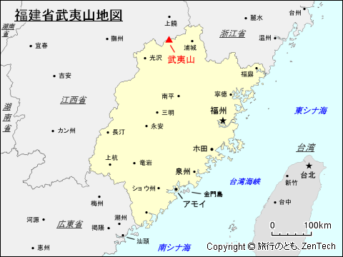 福建省武夷山地図