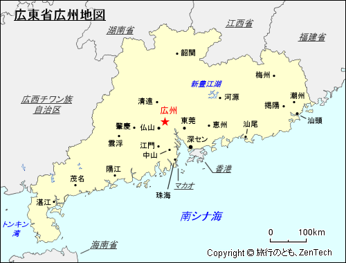 広東省広州地図