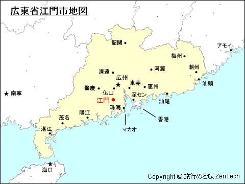広東省江門市地図