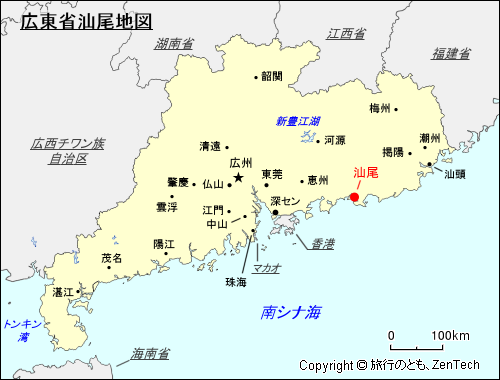 広東省汕尾地図