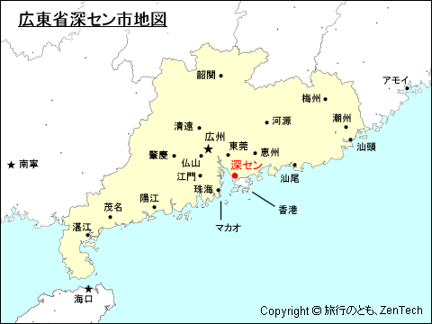 広東省深セン市地図