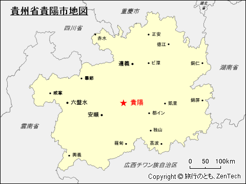 貴州省貴陽市地図