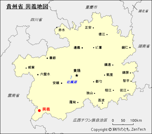 貴州省 興義地図