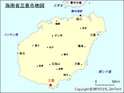 海南省三亜市地図