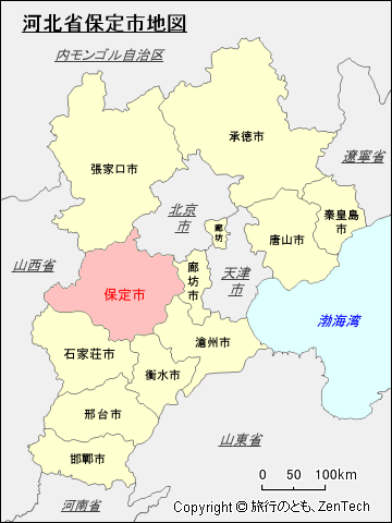 河北省保定市地図