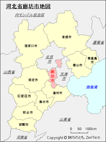 河北省廊坊市地図