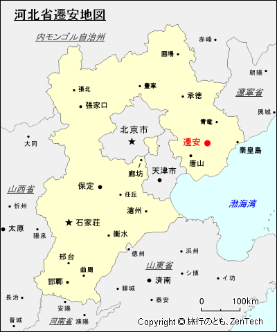 河北省遷安地図