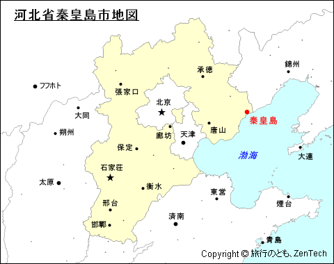 河北省秦皇島市地図