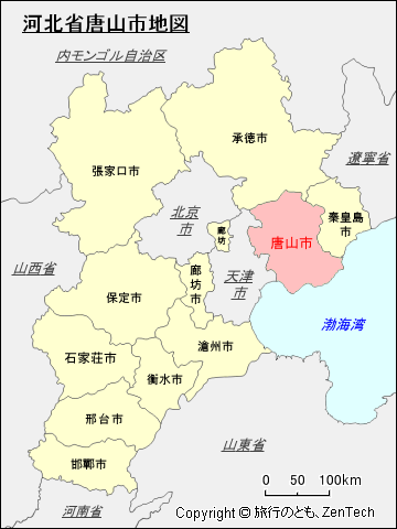 河北省唐山市地図