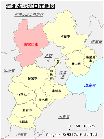 河北省張家口市地図